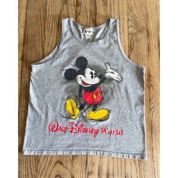 Disney Tops - VTG  Walt Disney World Mickey Mouse Tank Top Womens M Gray 90s
